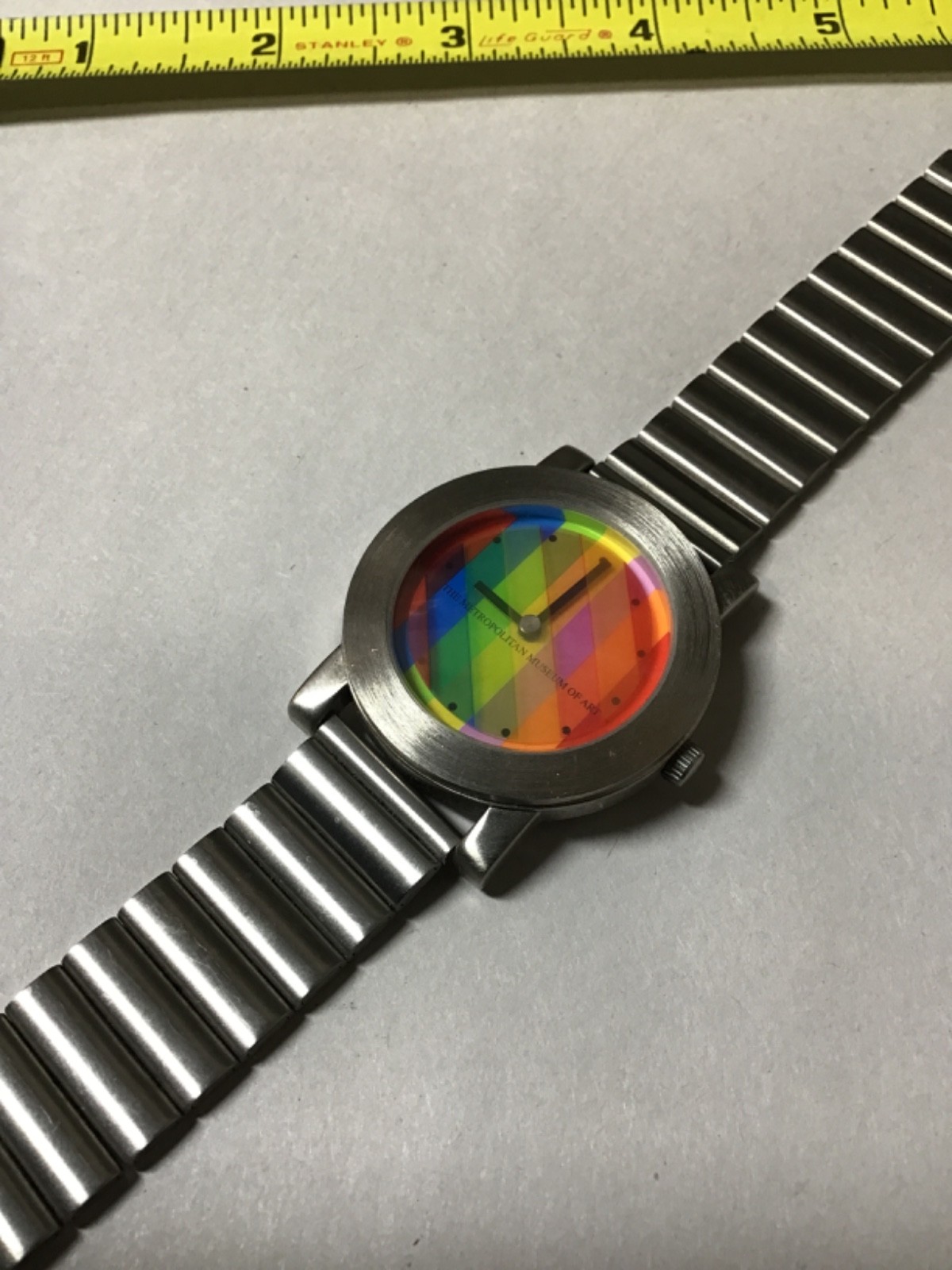 Vintage Metropolitan Museum Of Art Geometric Watch W/ Mesh Stainless Band