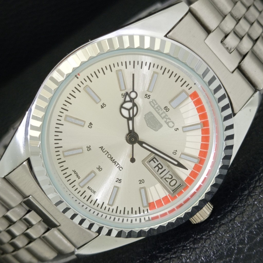 REFURBISHED SEIKO 5 AUTOMATIC 6309A VINTAGE JAPAN MENS SILVER WATCH a440721-g