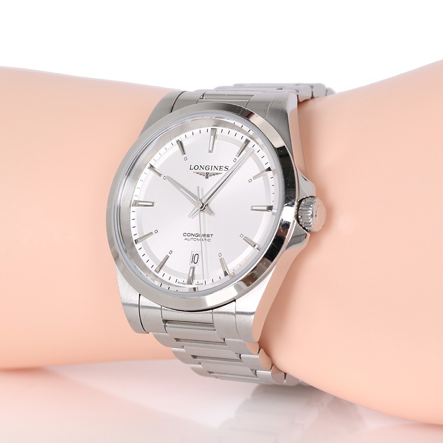 Longines Conquest Automatic Silver Dial Steel Watch L38304726