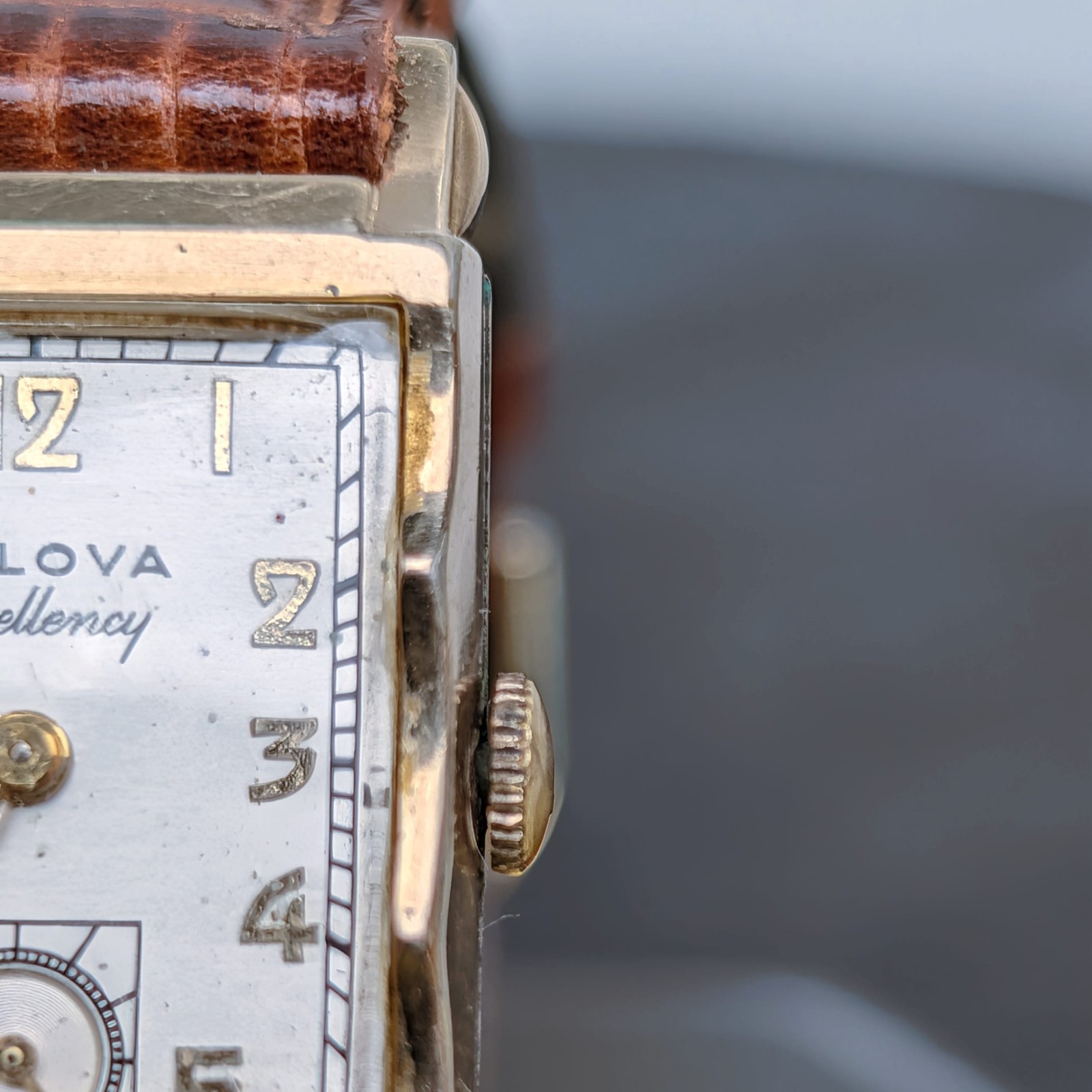Bulova Excellency 7AA Tank Mechanical Wind Gents/Men’s Watch Vtg 1949 Running
