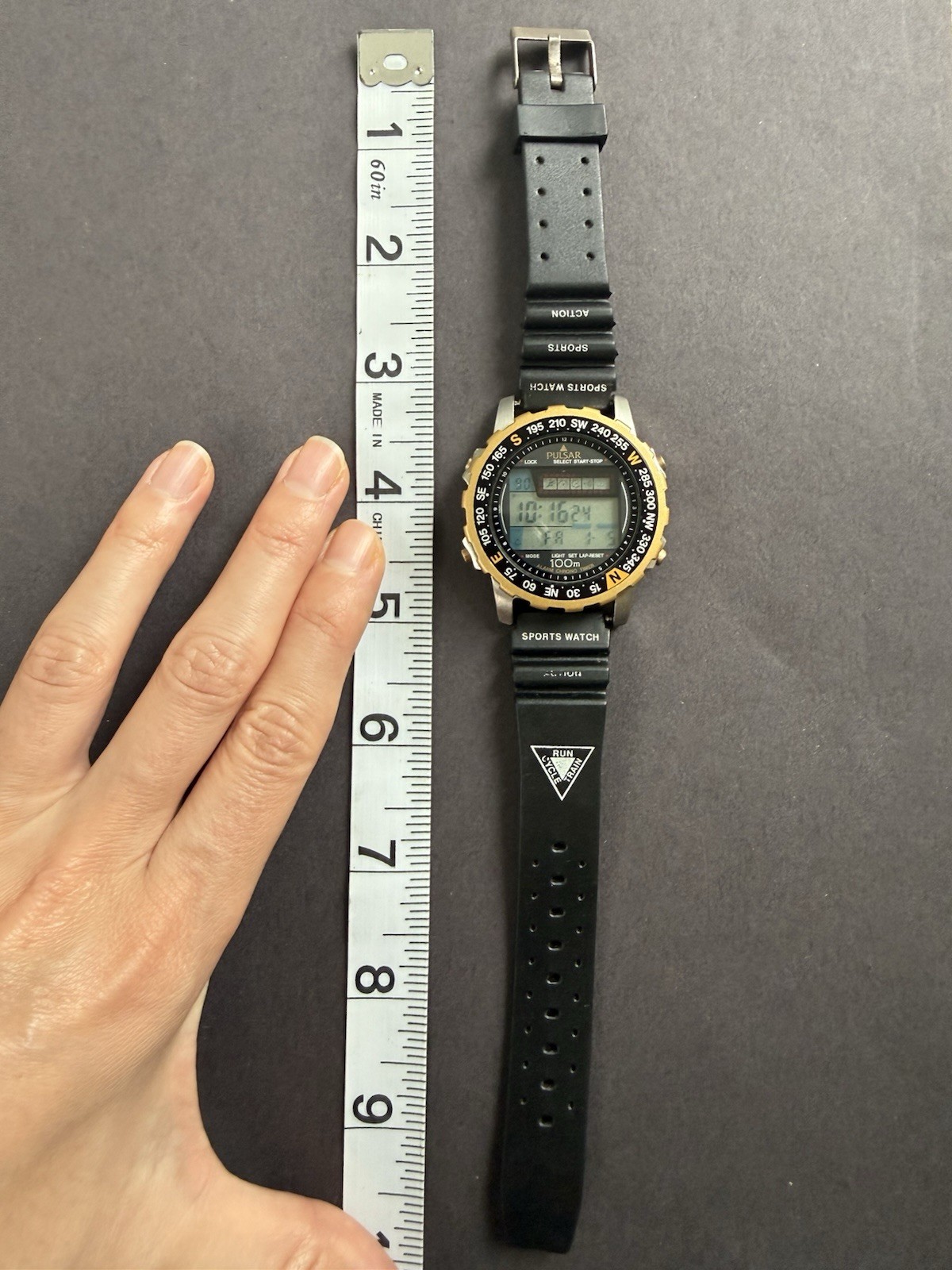 Rare Vintage RetoNOS Full Set Digital Pulsar (by Seiko) W359 5A00 Watch, c. 1990