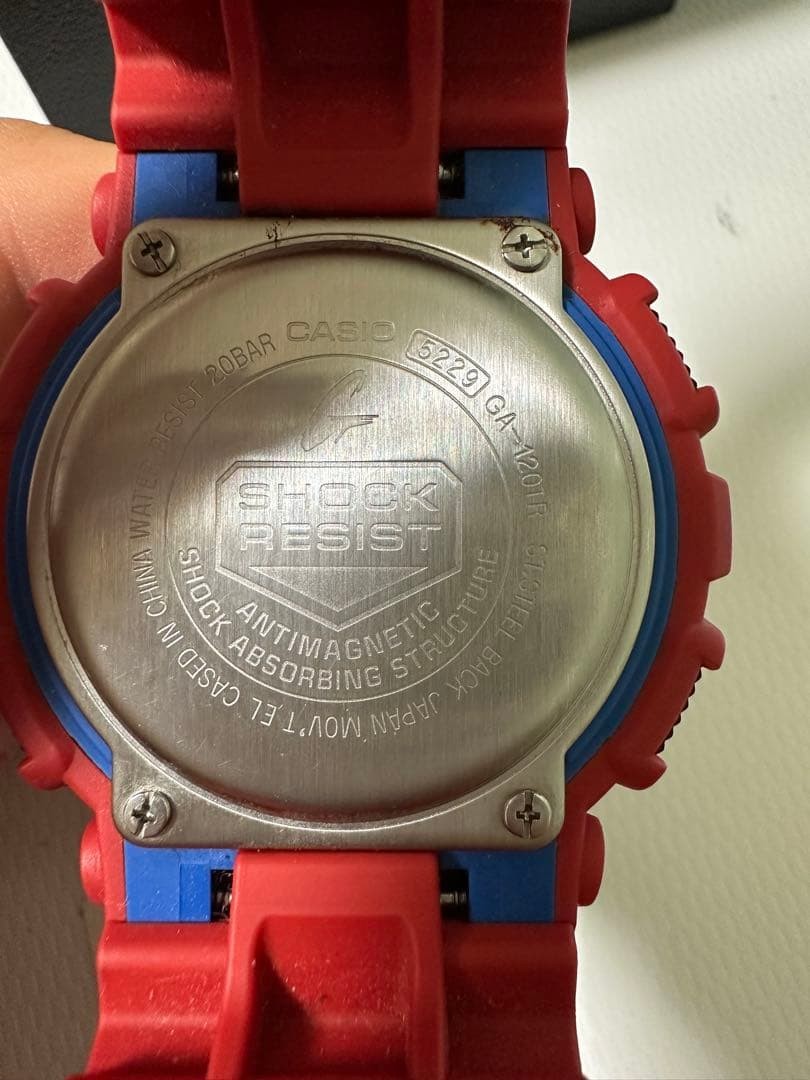 CASIO G-SHOCK GA-120TR Red Blue Analog Digital Watch Used Japan