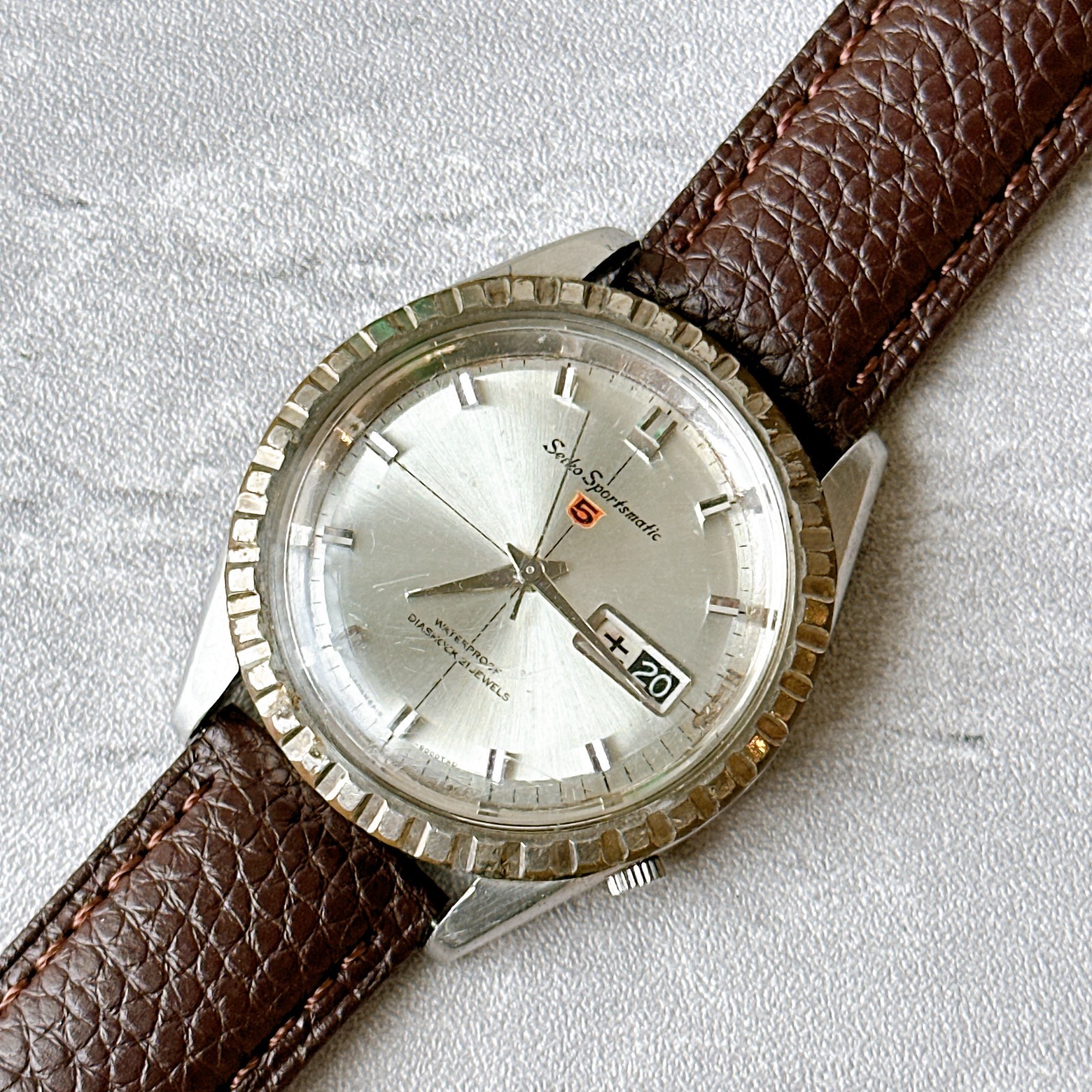 Seiko Sportsmatic 5 6619-9000 Automatic Vintage Men’s Watch Silver Dial Japan