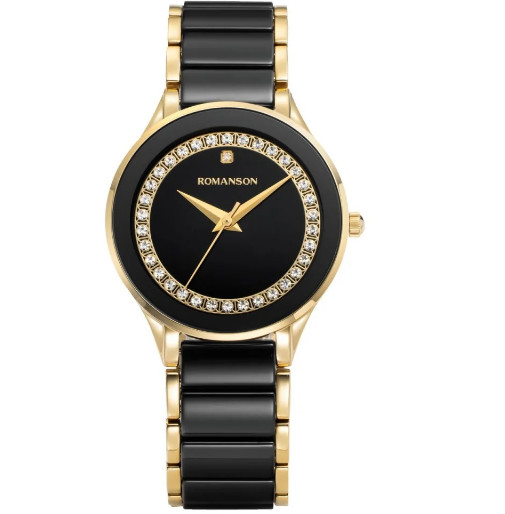 ROMANSON Lumiere Ceramic DIA Setting Gold RWTMKL3BS700CSBK2 watch