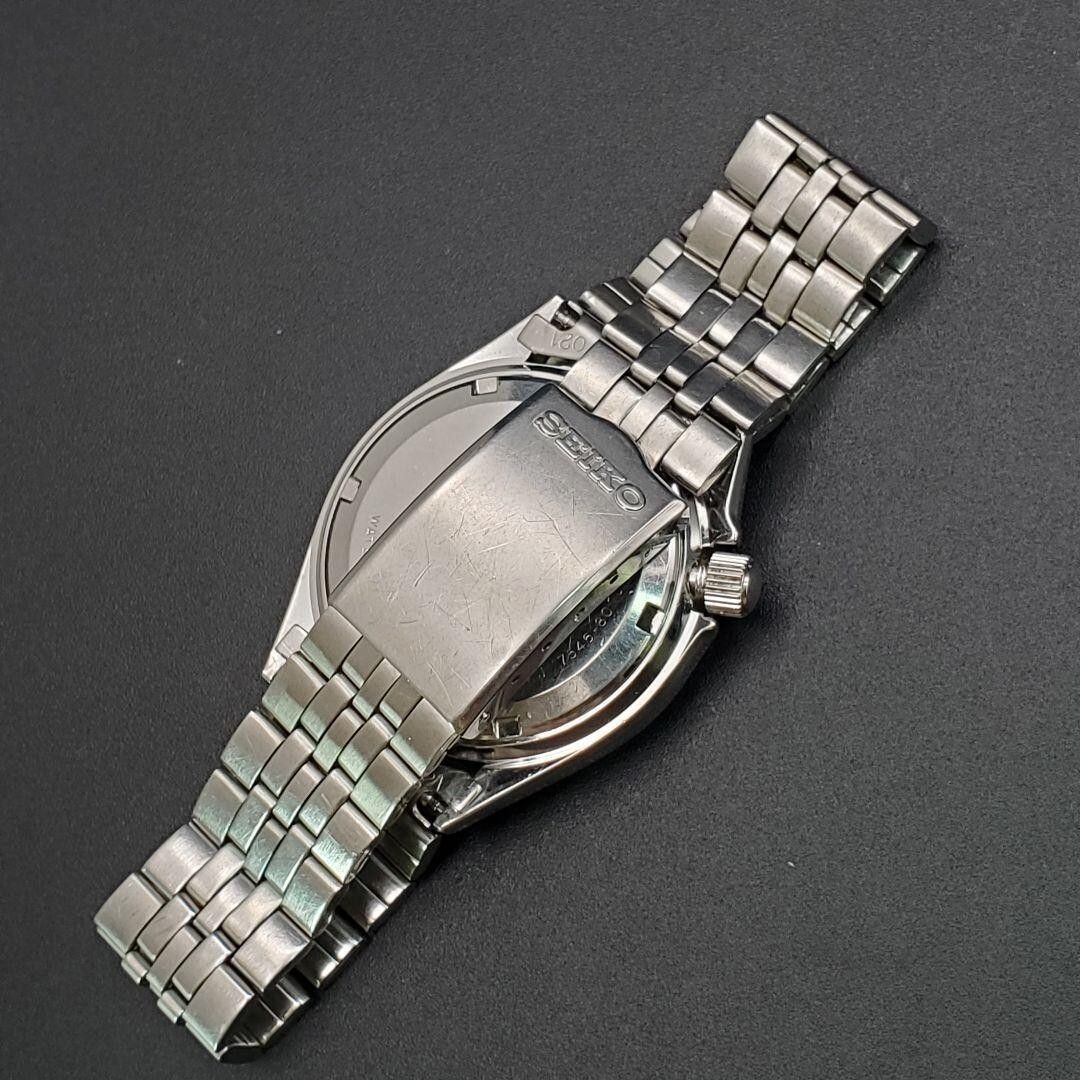 SEIKO SilverWave Quartz Day Date Roman Dial Mens Watch 7546 8020