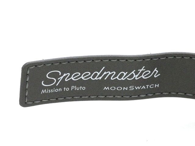 Swatch MoonSwatch Mission to Pluto S033M101 Watch Ceramic Leather Quartz White D