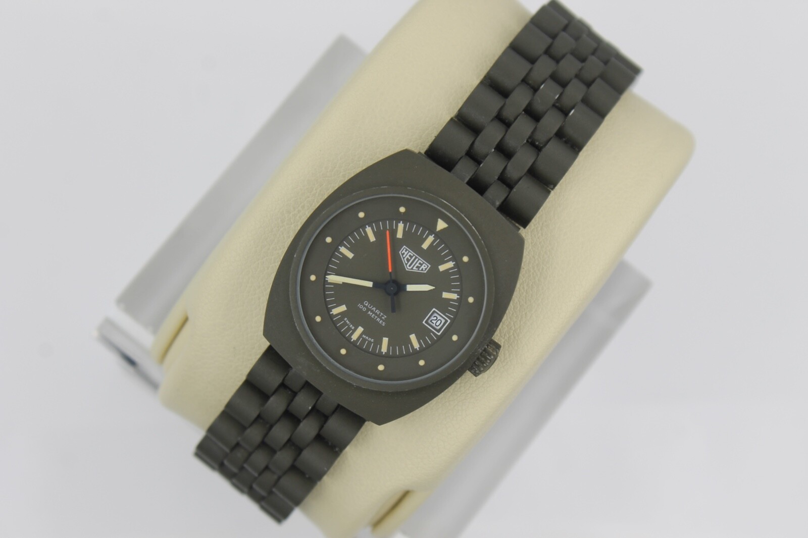 Pre TAG Heuer 981.058 Women’s Military Green PVD Quartz Dive Watch Olive 1984