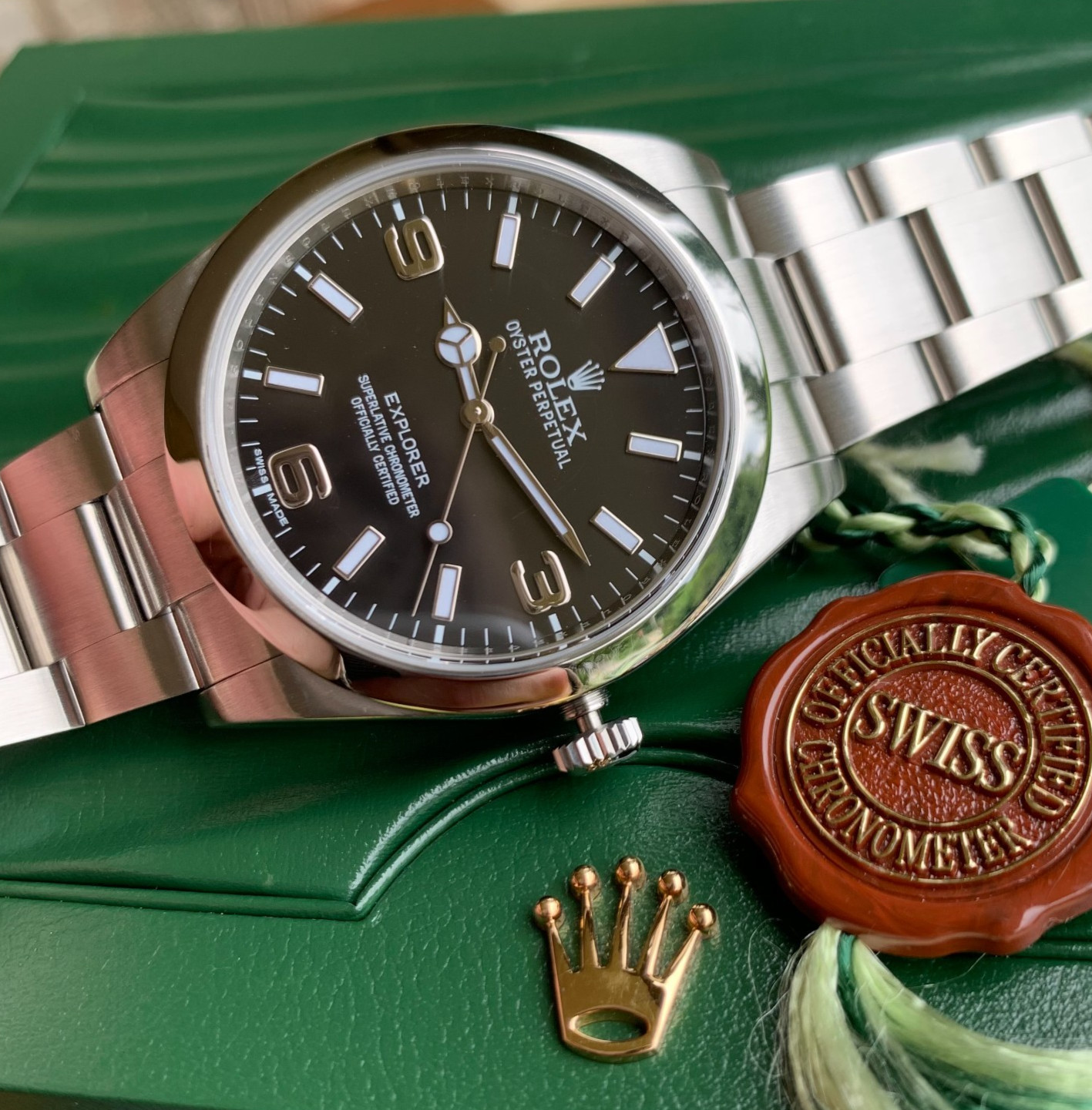Rolex Explorer Ref. 214270 Automatic Oyster Perpetual Steel Watch – Box & Papers