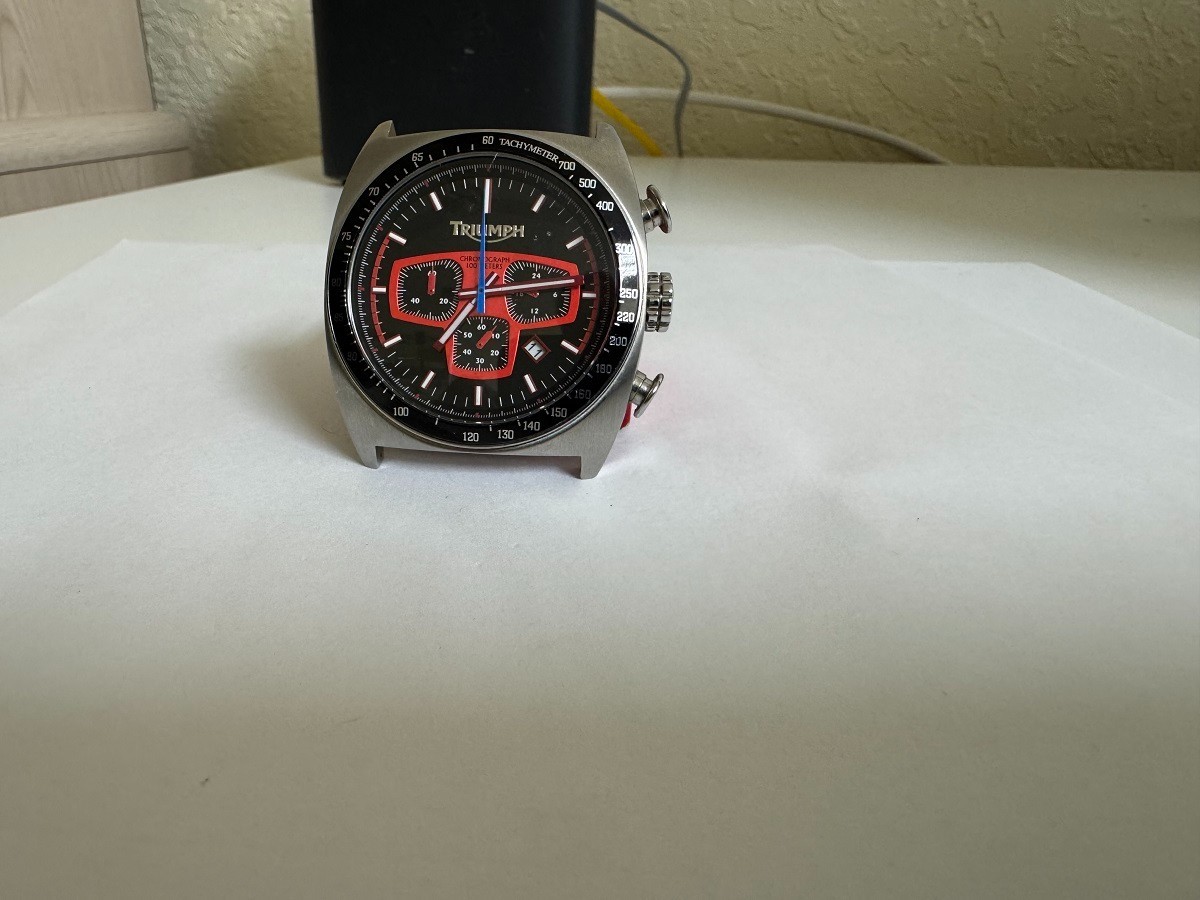 NOS Men’s Triumph Motorcycle 3019 dashboard chronograph watch NO BAND