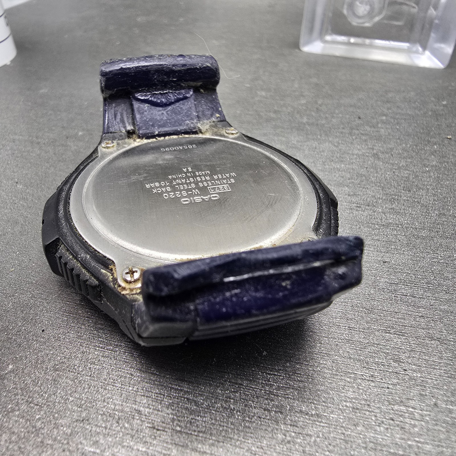 Casio W-S220 Watch Men 50mm Blue Black Alarm Chronograph Digital Solar Works
