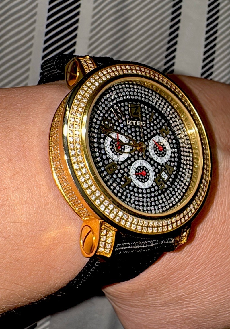 Mens ZTEC Diamond Watch Gold Tone Joe Rodeo Don Benny Techno Jojo