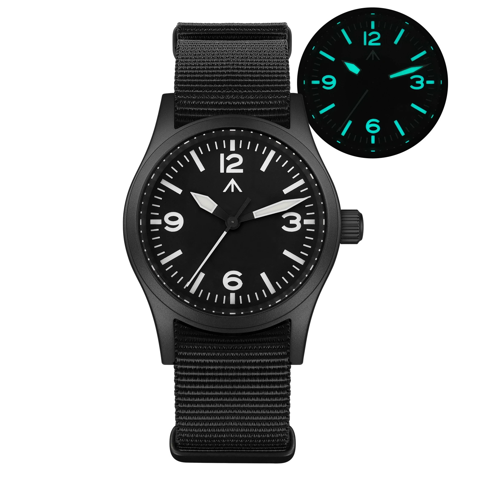ML05 Black Quartz Wristwatch Sapphire Mirror 316L Case Waterproof 38MM Vintage