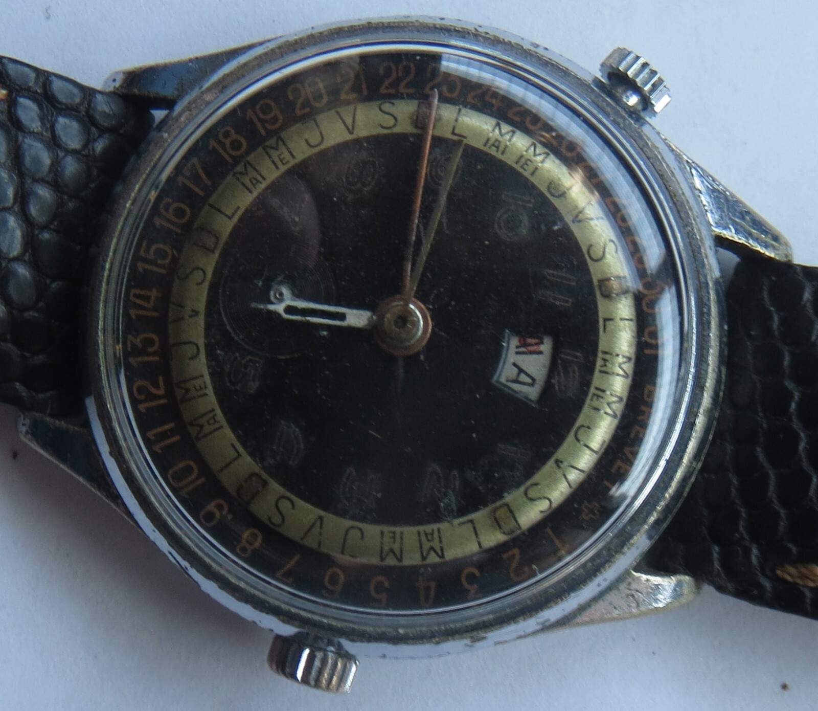 Ralco Triple Date mens wristwatch nickel chromiun case load manual