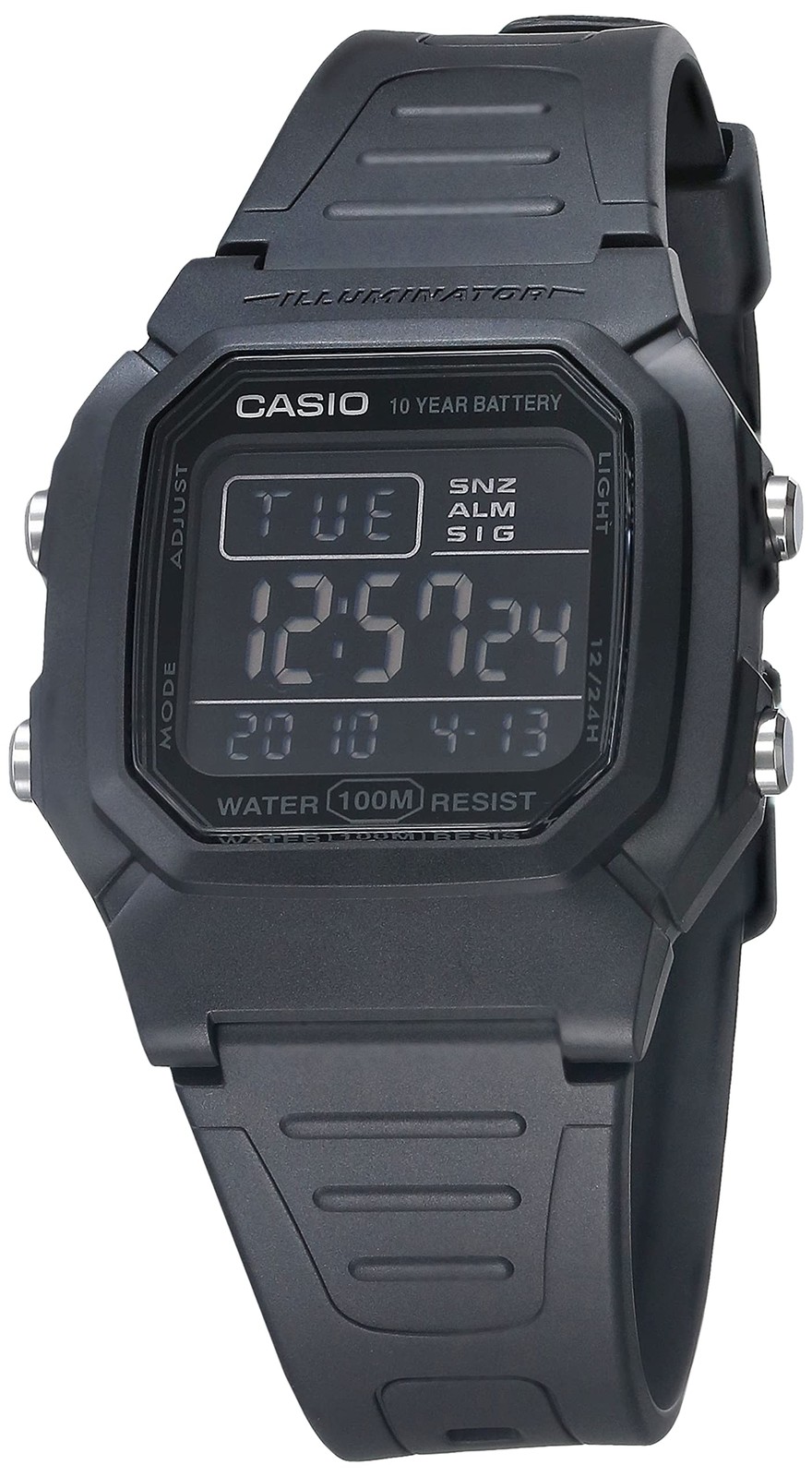 Casio Men’s Quartz Watch with Resin Strap Black 17 (Model: W-800H-1BVCF)