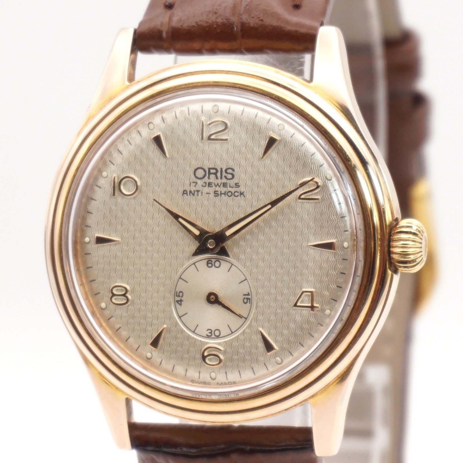 Near MINT Vintage ORIS 7427-26 17J Manual Wind Small Seconds Ivory Dial Watch