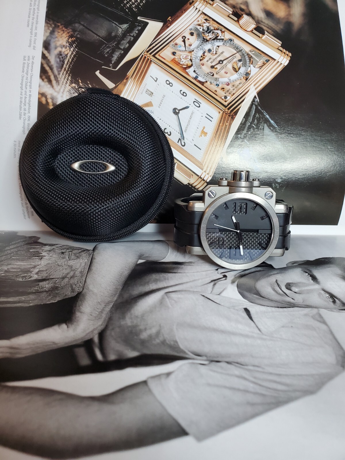 Oakley Gearbox Titanium, Black And Carbon Dial, Swiss Movement, Sapphire Crystal