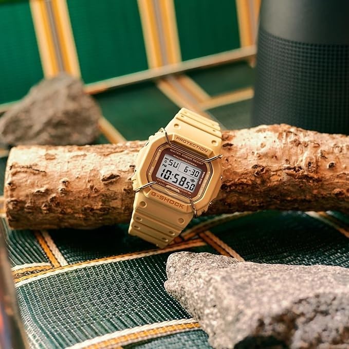 Casio G-Shock Watch – DW-5600PT-5DR Clear Dial, Brown Band