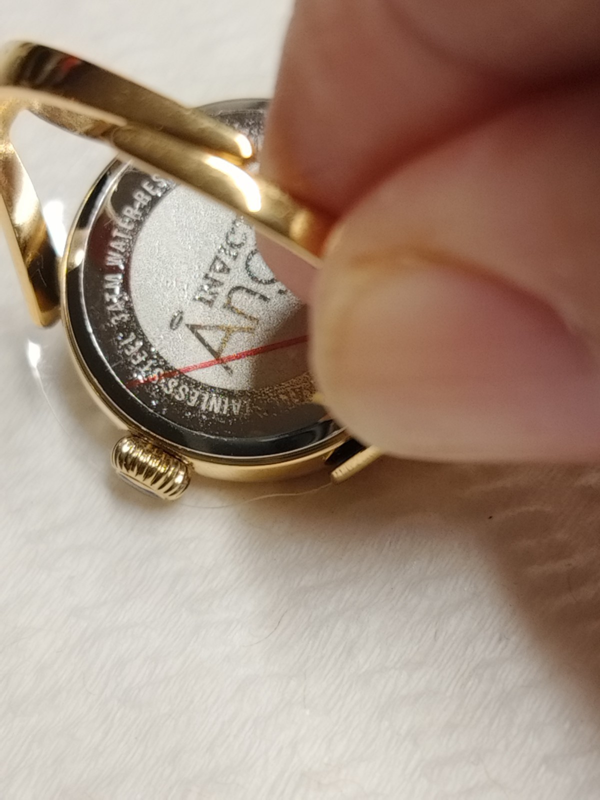 Invicta Mini Angel Lumalink Quartz Crystal Black Dial Ladies Ring Watch 44482