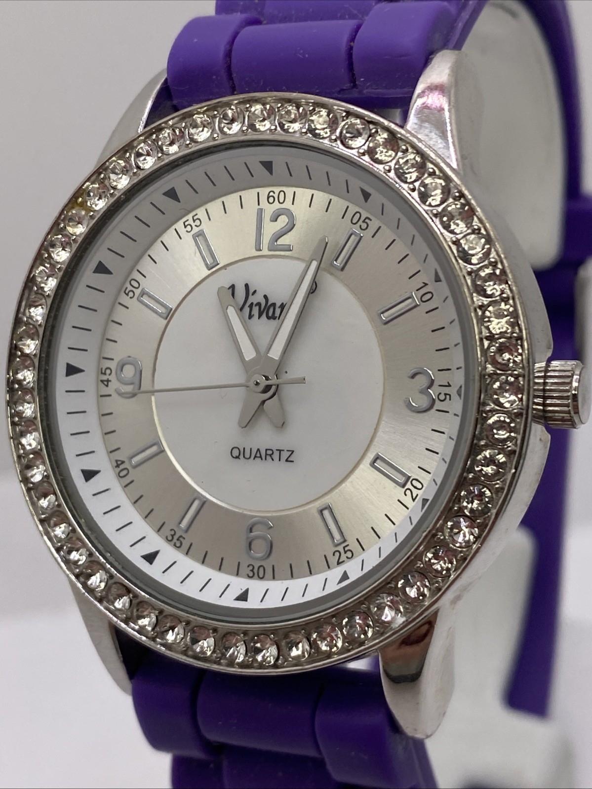 Vivani Womens Mop Dial Rhinestone Watch New Battery