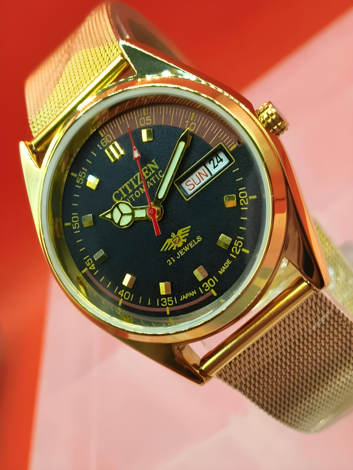Automatic 8200 21Jewels Restored Dial Black DayDate Mens Japan Watch Vintage 26
