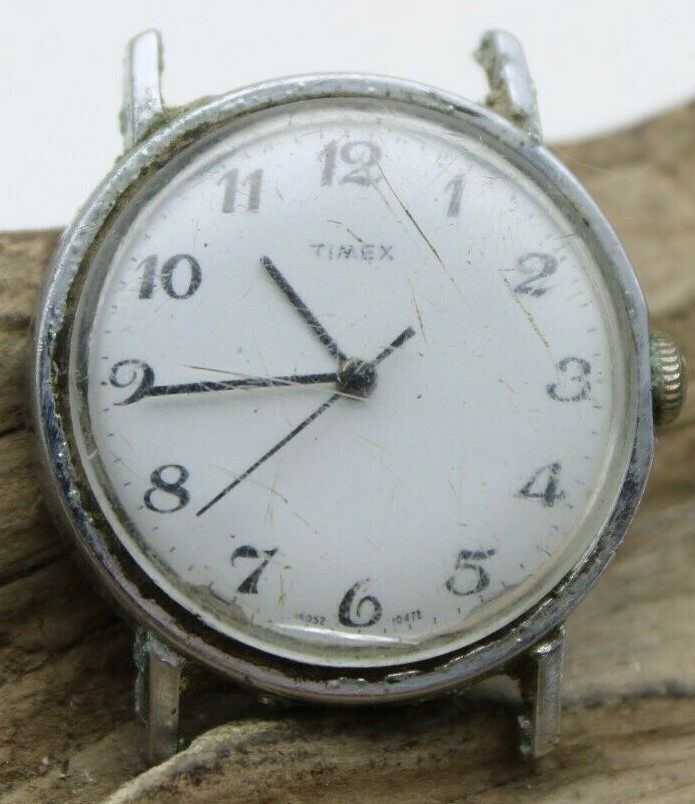 VTG TIMEX WRIST WATCH 34.6mm 19mm LUG FOR REPAIR 16052 10478 (B3G2)