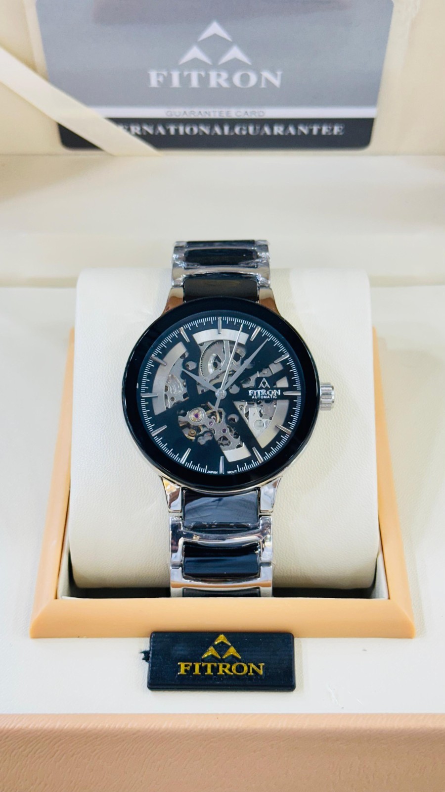 Fitron Men’s Automatic Skeleton Ceramic Watch Gold Black – New 2026 Edition