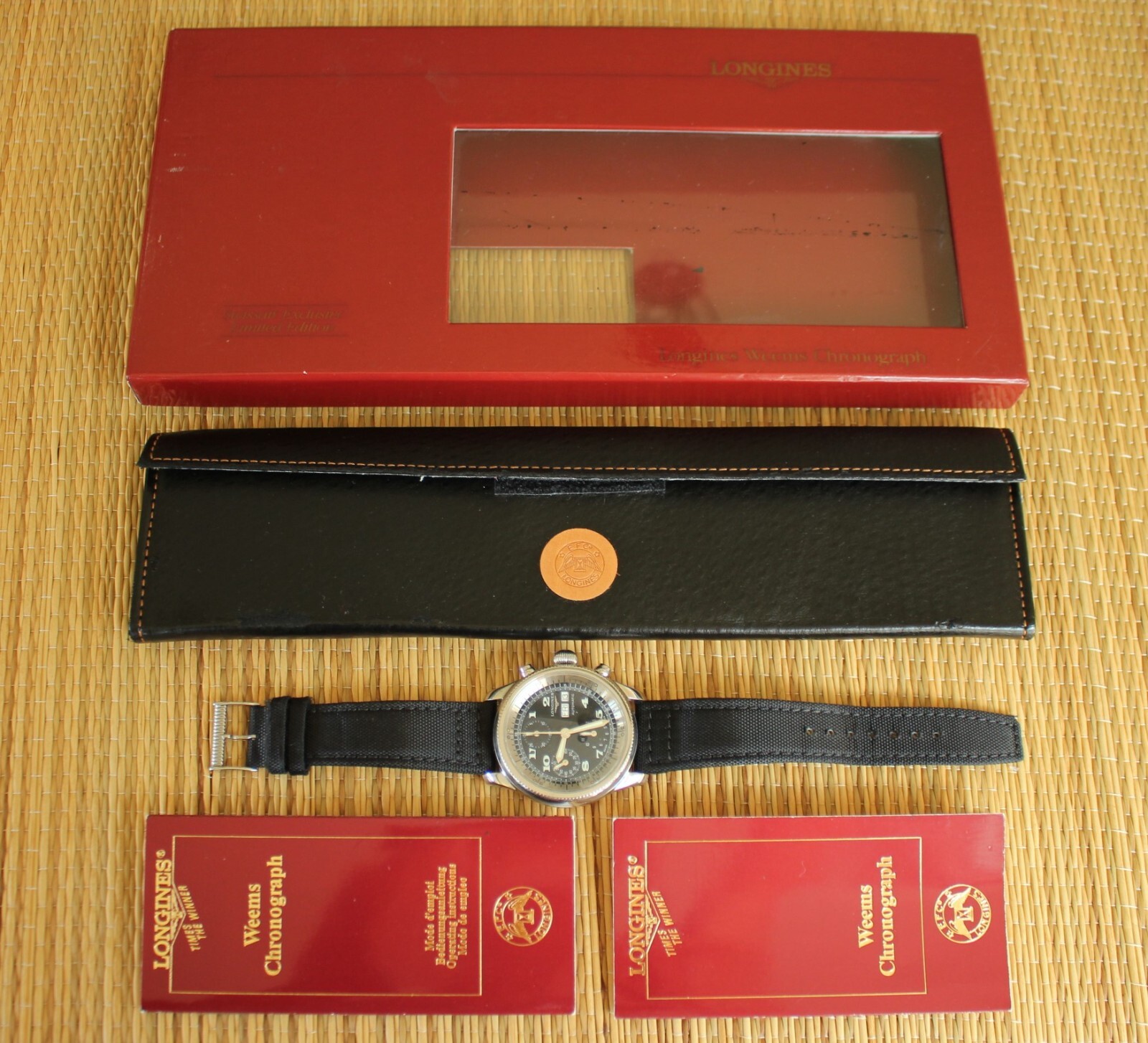 LONGINES SWISSAIR No 5 WEEMS LTD ED AVIGATION MILITARY CHRONOGRAPH WATCH BOX SET