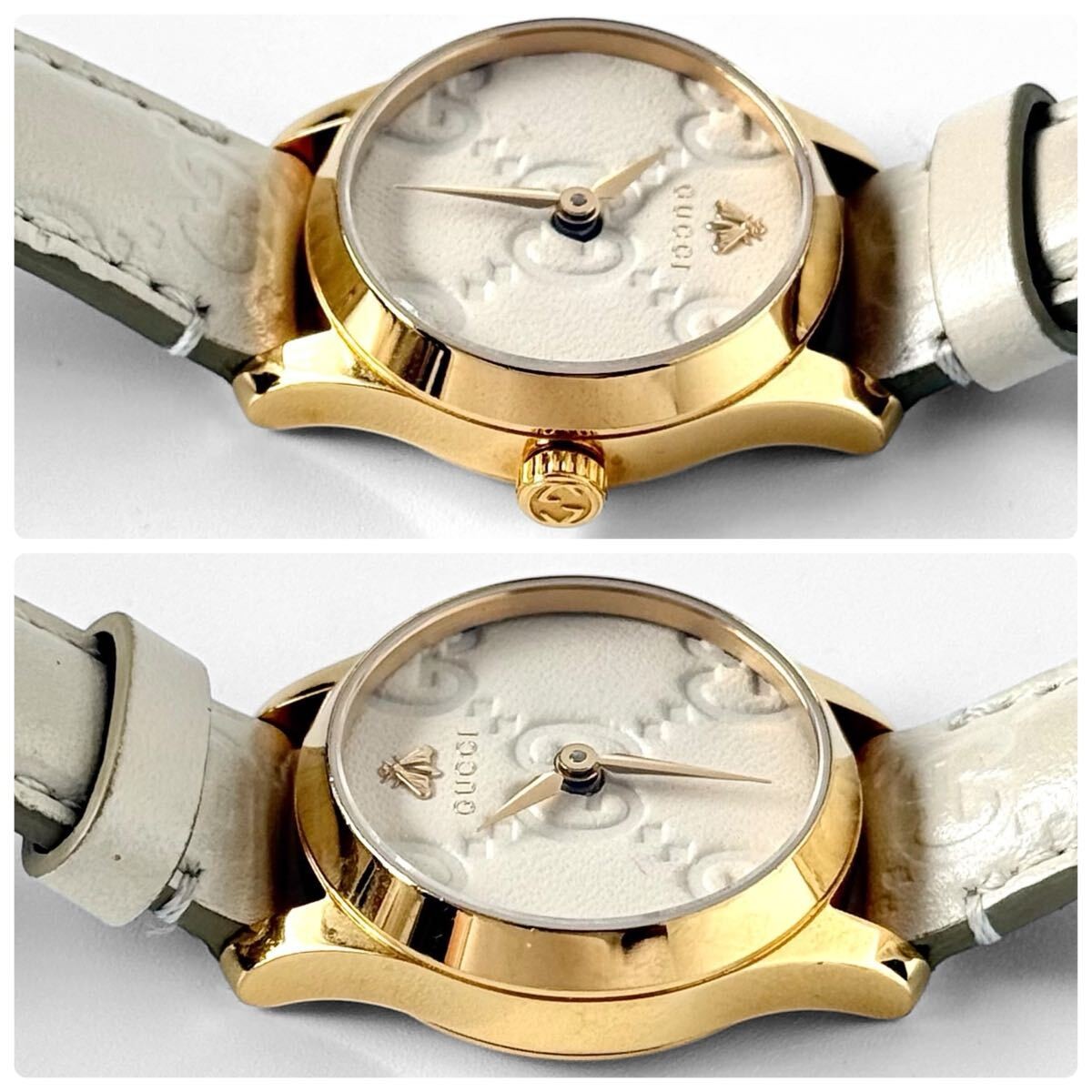 GUCCI G Timeless Bee YA126580 Automatic 126.5mm Embossed GG Boxed