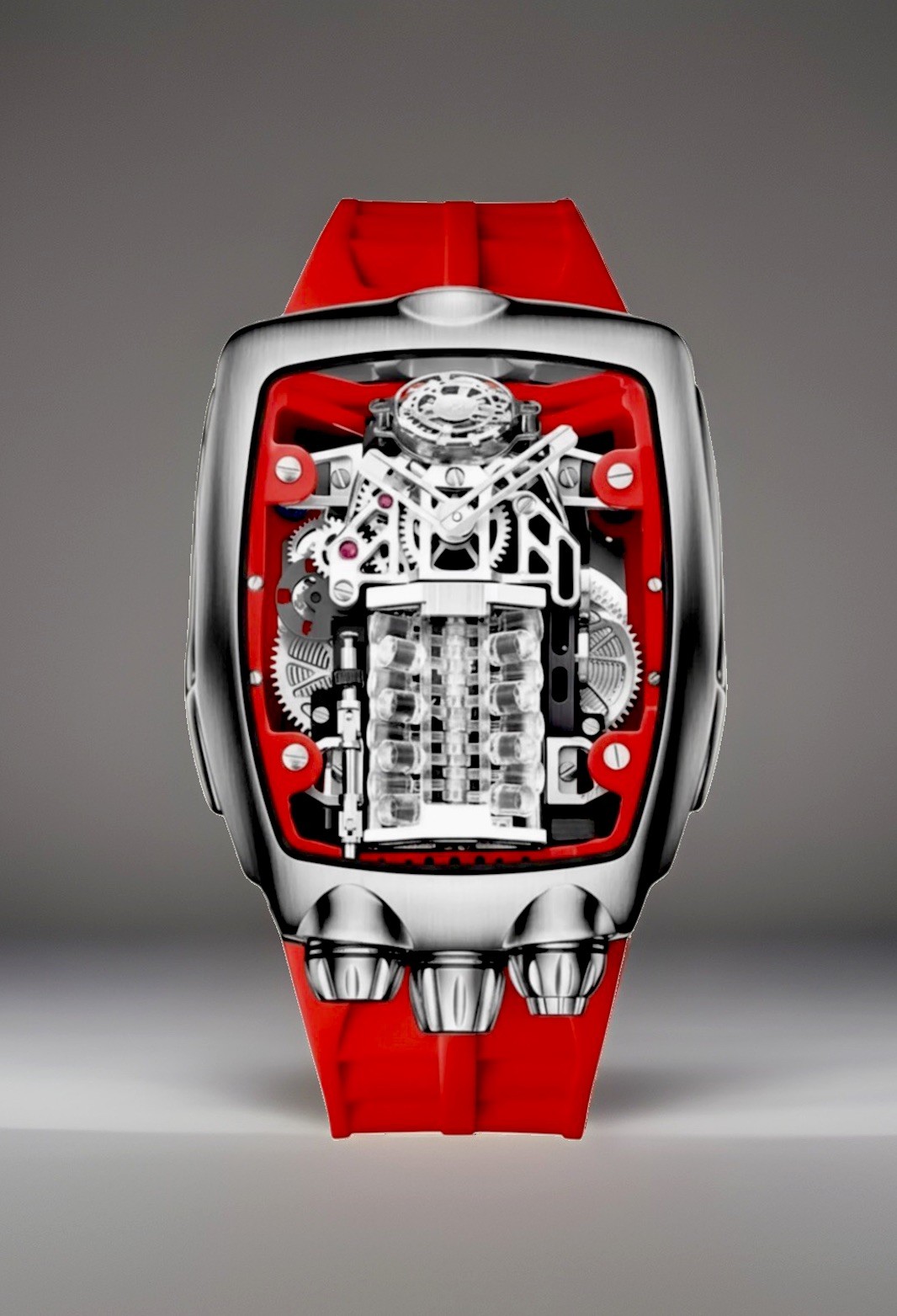 Montres Prestige X Invicta Automatic, Engine Dial, 44mm, WR 30 New/Box 8.5” Red