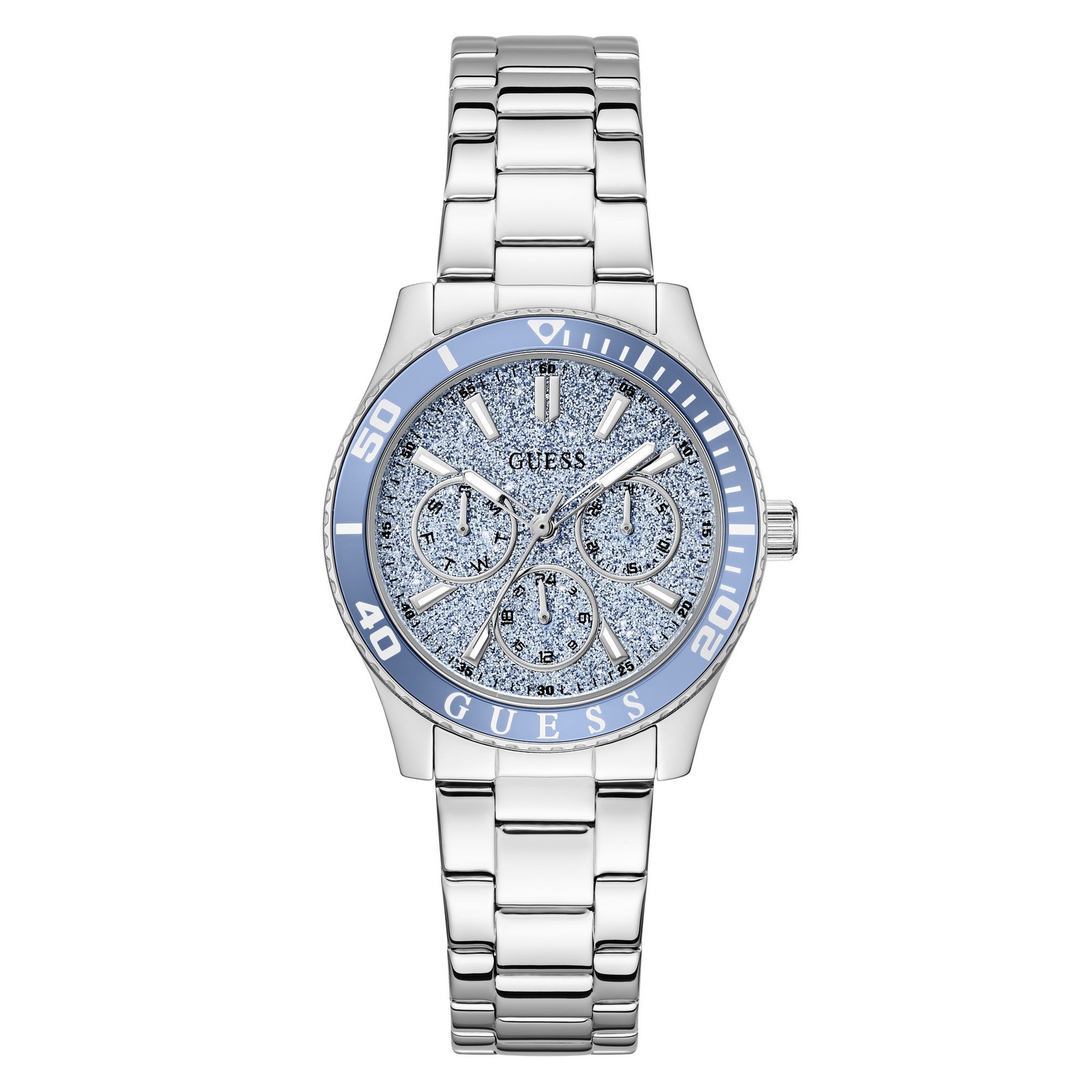 Guess Ladies Mariana GW1035L1 Stainless Steel Watch, Silver Blue Dial