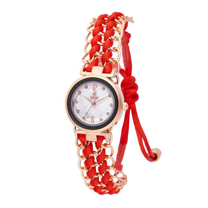 New Invicta Montres Prestige Womens 25mm Red Dial Gold Charm Pull Tie Watch