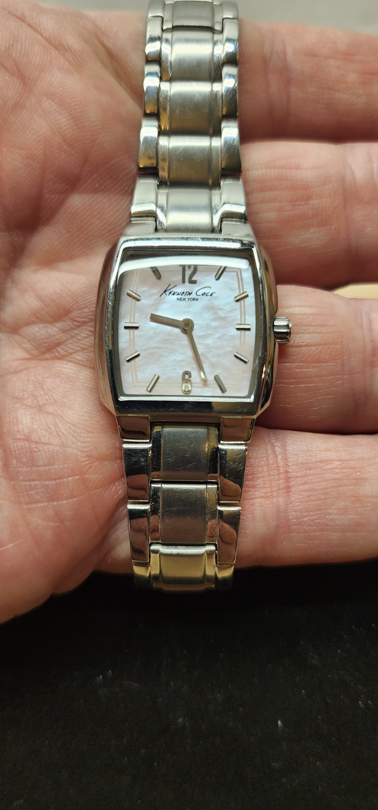 Kenneth Cole New York Women’s Stainless Steel Rectangular Mother of Pearl KC4642