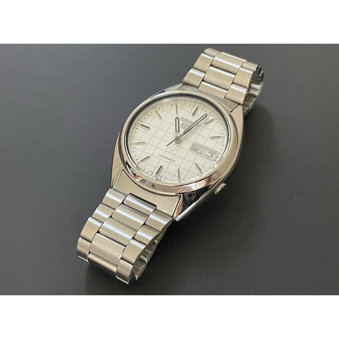 SEIKO 5 SNXF05 Automatic Mens Watch Day Date Stainless Steel Japan