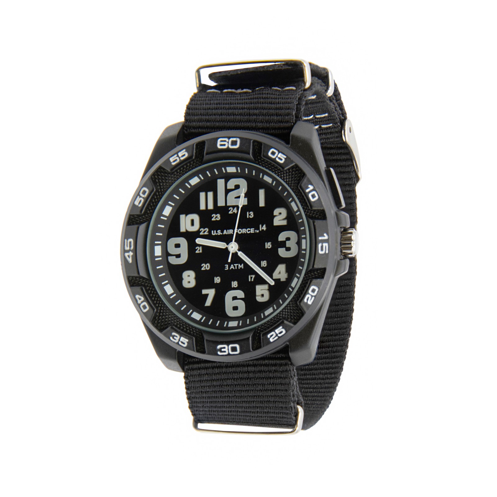 Wrist Armor U.S. Air Force Men’s Backlighted Series Watch with Nylon Band, Black