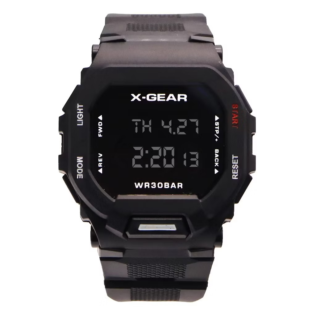 X-GEAR DIGITAL SPORTS WATCH QUARTZ WR30BAR SILICONE STRAP 45MM UNISEX