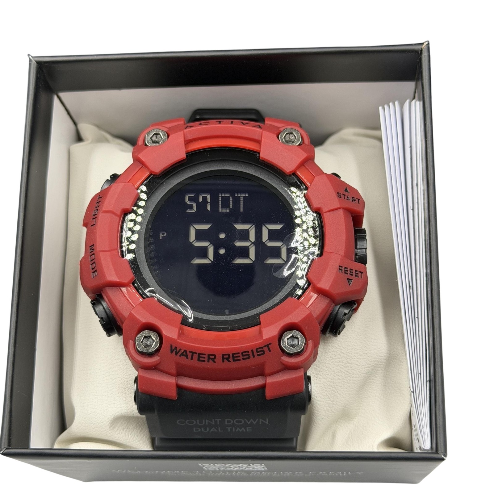 Activa Kadron x Invicta Digital Watch Men’s 53mm Black/Red ACW1968-006 New