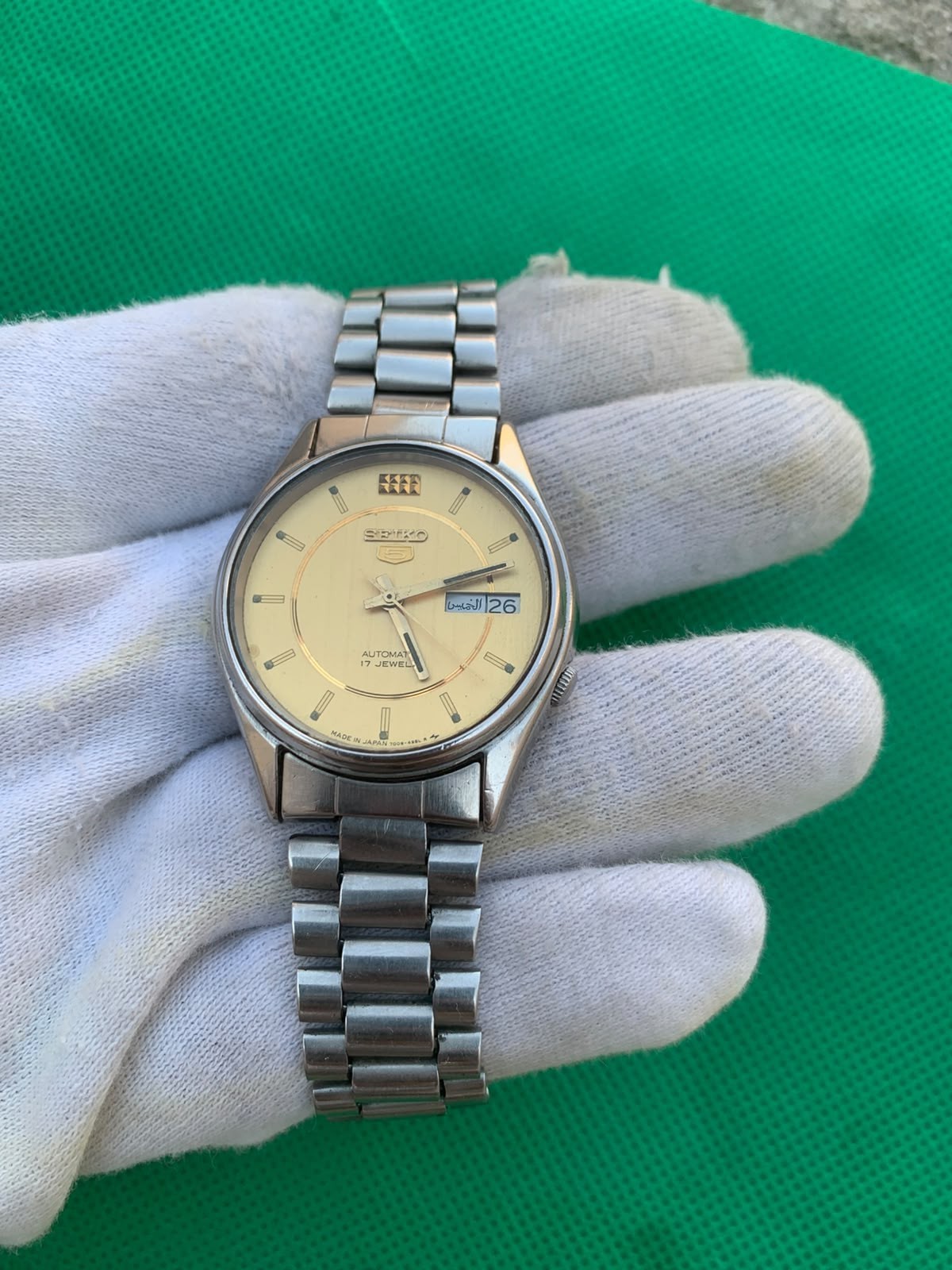 Vintage Seiko 5 Automatic 17jewels Stainless Steel men Wristwatch made in Japan