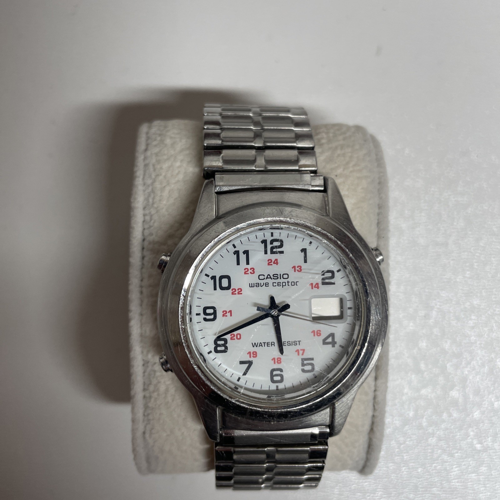 Casio Wave Ceptor Men WVQ-140A Stretch Band Quartz Analog Digital 37mm Watch
