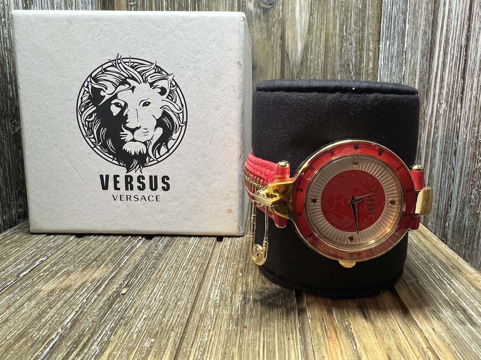 Versus by Versace Women’s Red Leather Watch – KEY BISCAYNE II – SCK070016