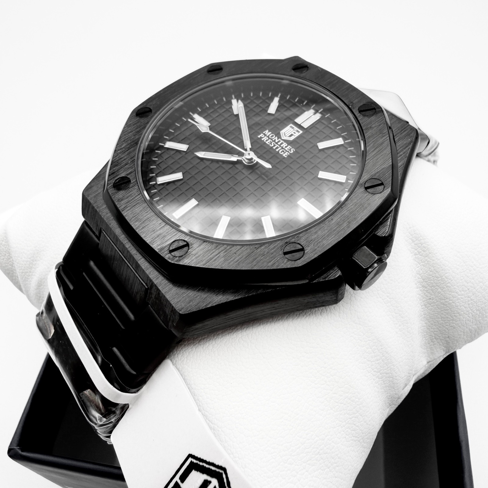 NEW MONTRES PRESTIGE x INVICTA Men’s Black Royal Oak Stainless Steel Watch 44MM