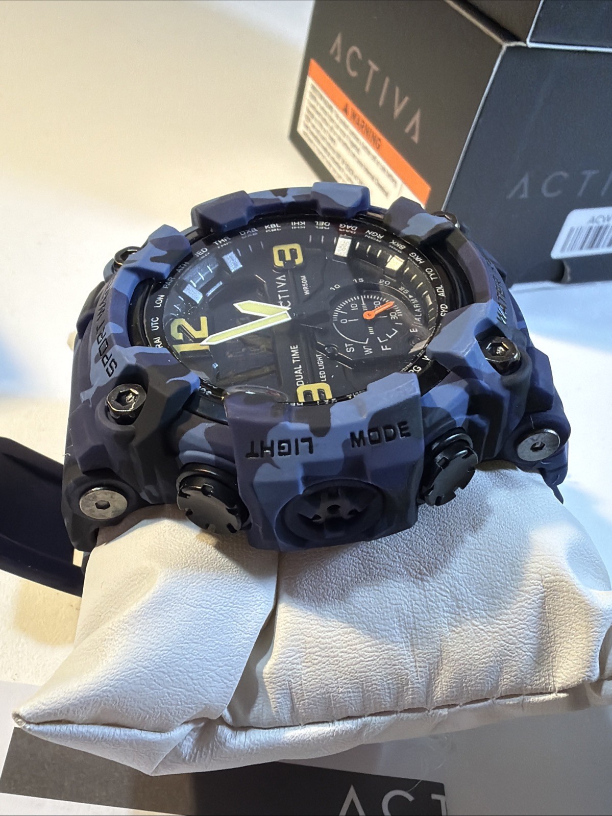 Activa x INVICTA Black Ops 56mm Men’s Watch Blue Camo Band ACW1637-003 NEW