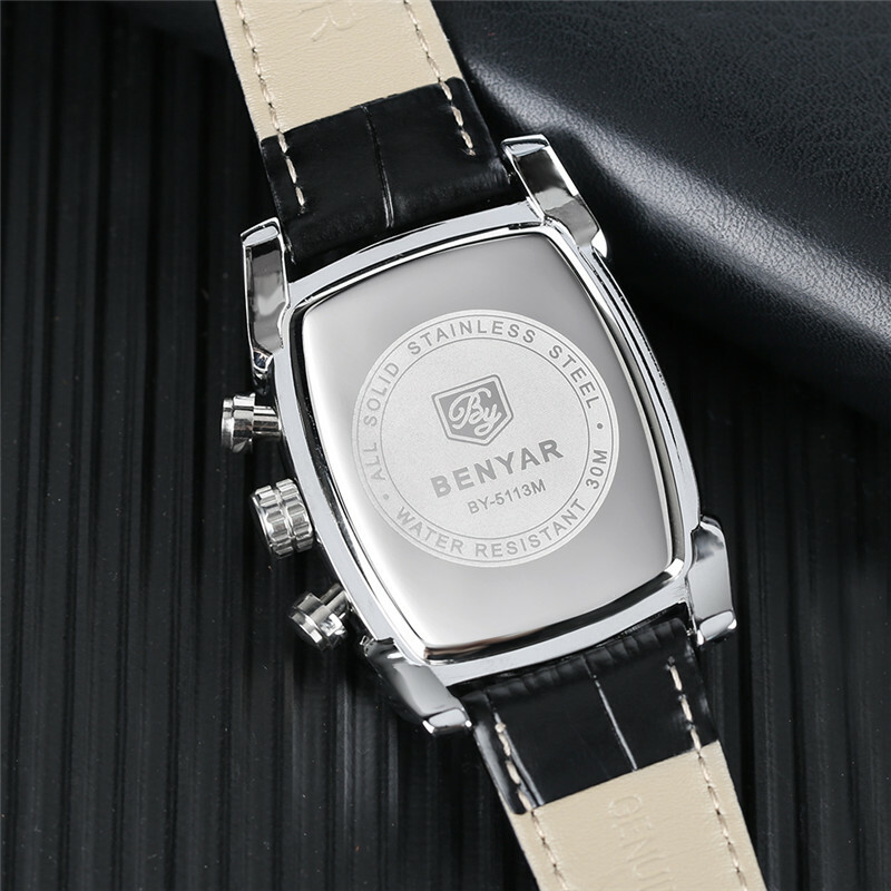 Mens Watches BENYAR Quartz Business Wristwatches Sport Waterproof Chronograph