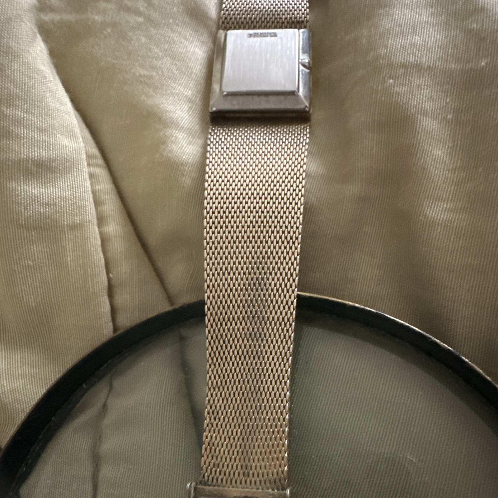 Kreisler Women’s 17J Manual Wind Rectangle Watch Gold Mesh Band Analog