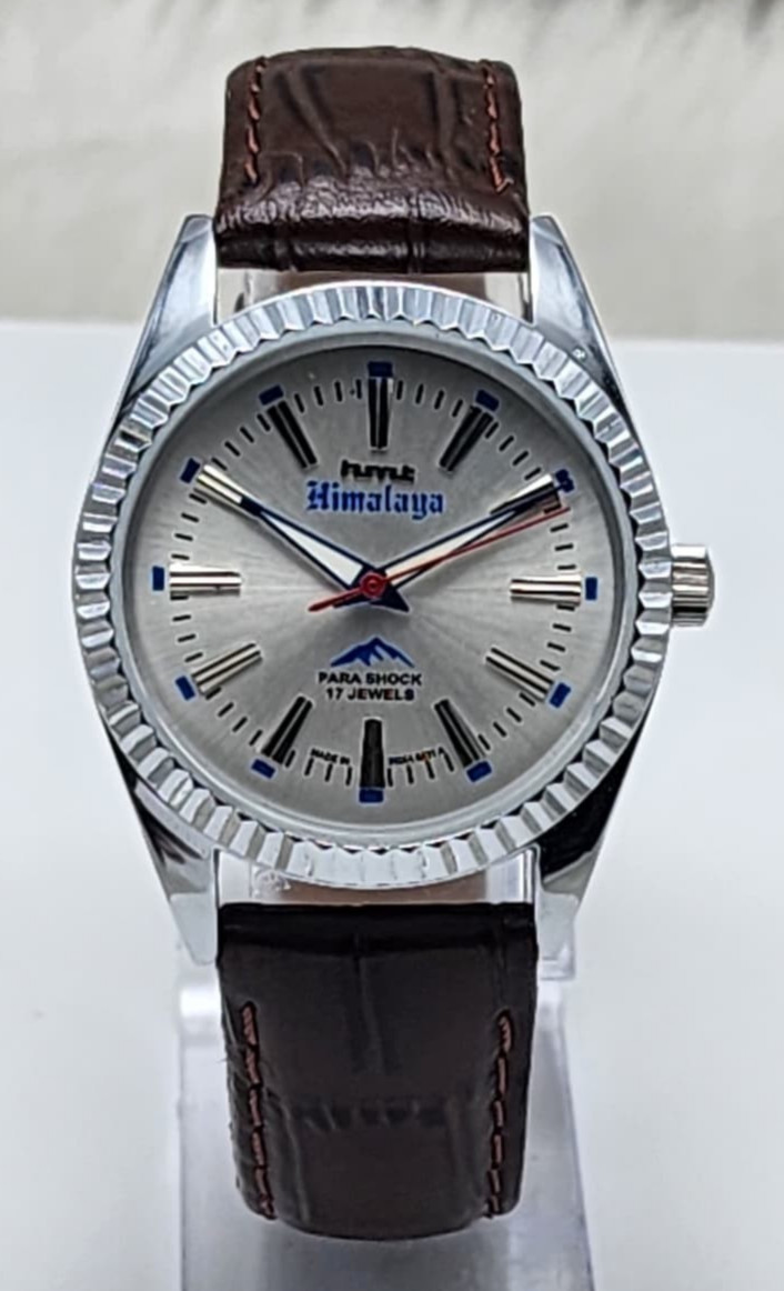 HMT Himalaya White Dial 17 Jewels Mechanical Watch Vintage Rare Stainless Steel
