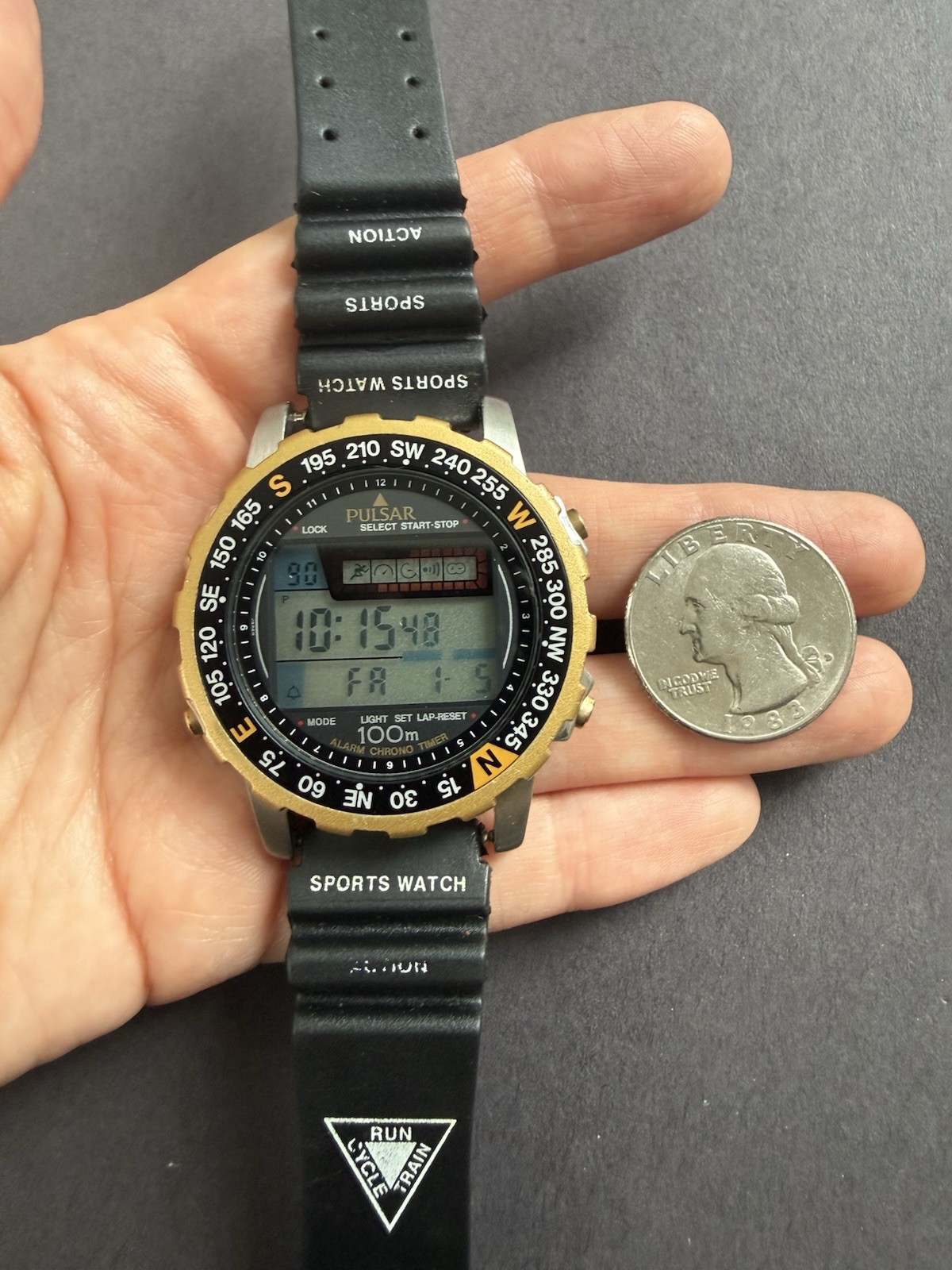 Rare Vintage RetoNOS Full Set Digital Pulsar (by Seiko) W359 5A00 Watch, c. 1990