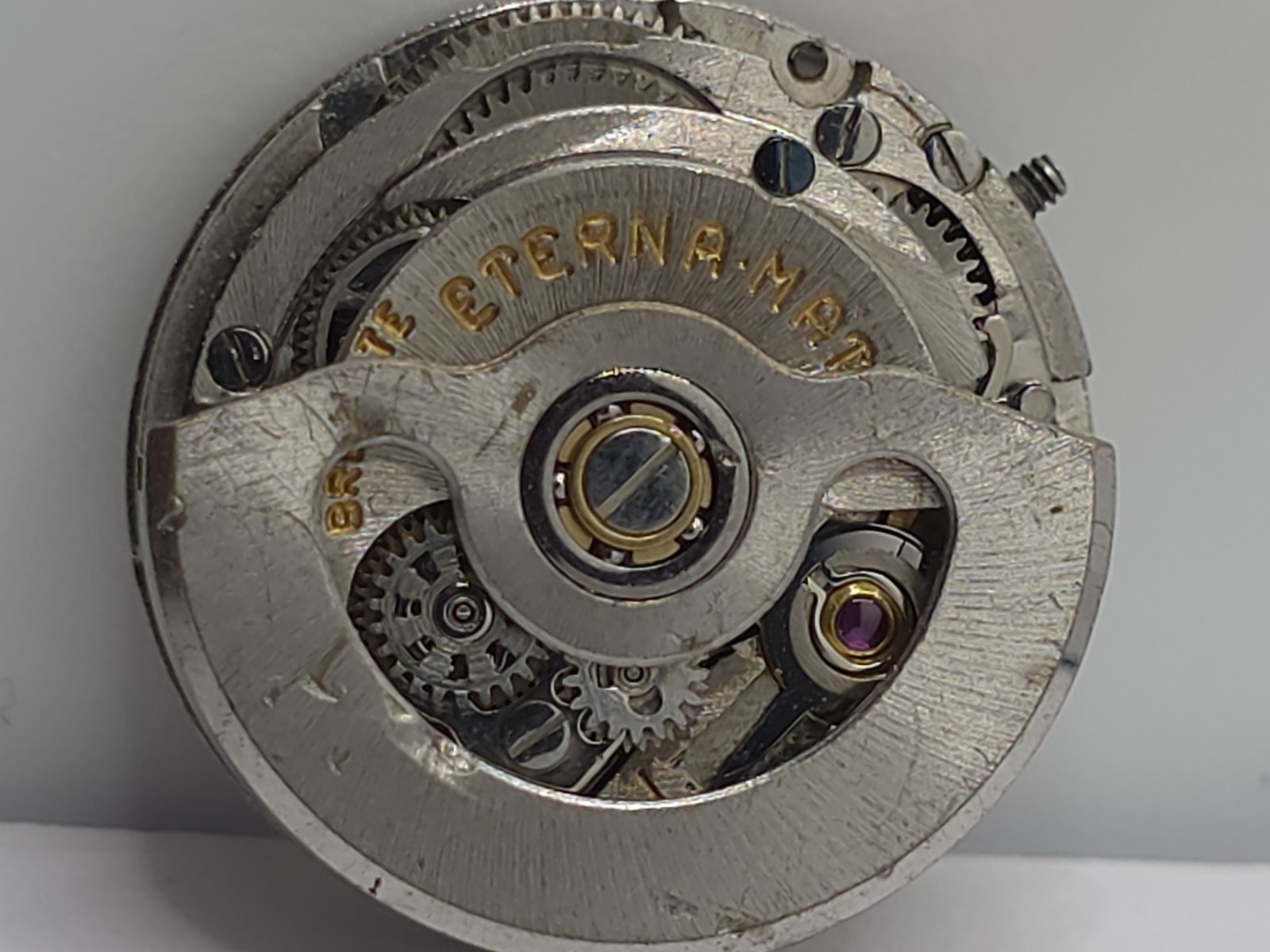 Vintage Eterna Matic Cal. 14010 Watch Movement For Parts Only Montre Uhren