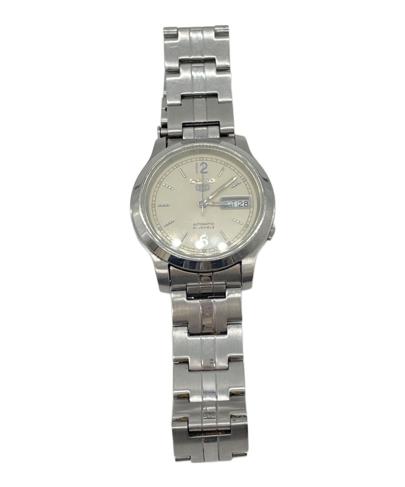 Seiko Authentic Automatic Wristwatch 7S26 02J0 Stainless Steel Cream Dial Men