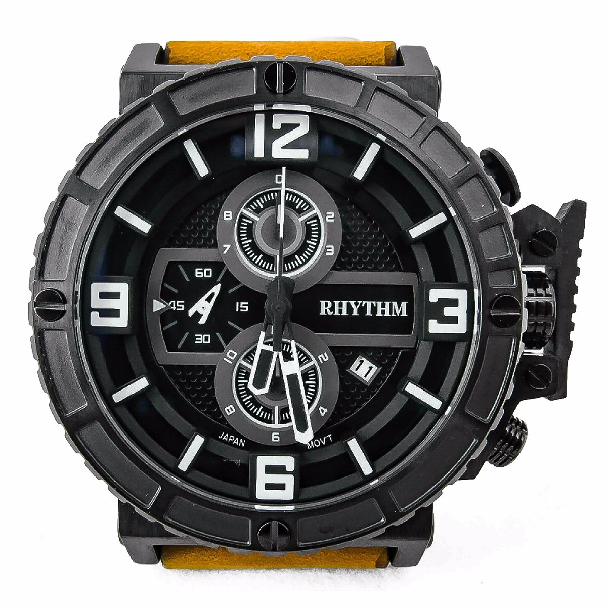 Rhythm I1401I01 Men’s Chronograph Watch 45.5×53.5mm Stainless Steel Case 10 ATM