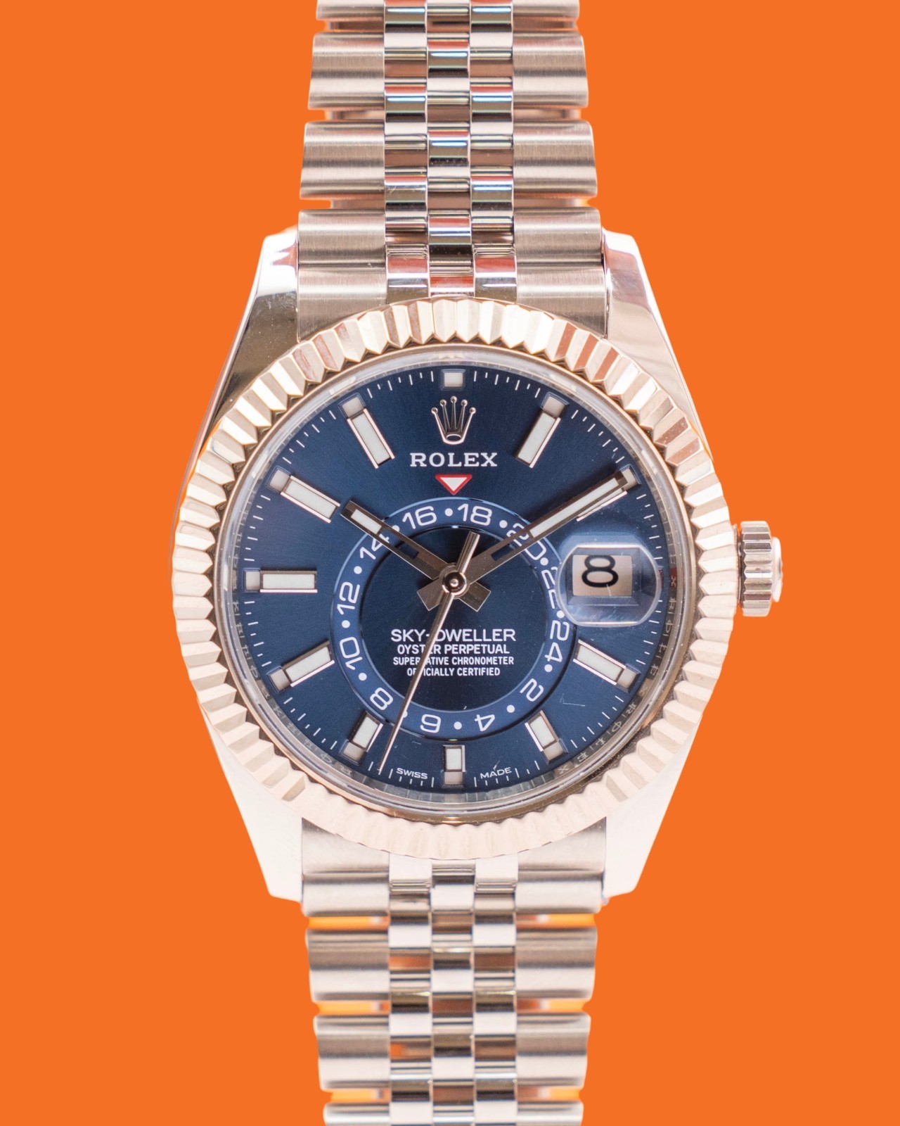 Rolex Sky Dweller 42mm 326934 Blue Dial Fluted Jubilee 2021
