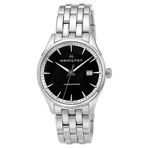 Unused HAMILTON Jazzmaster Gent H32451131 Black Stainless Steel Men Watch in Box